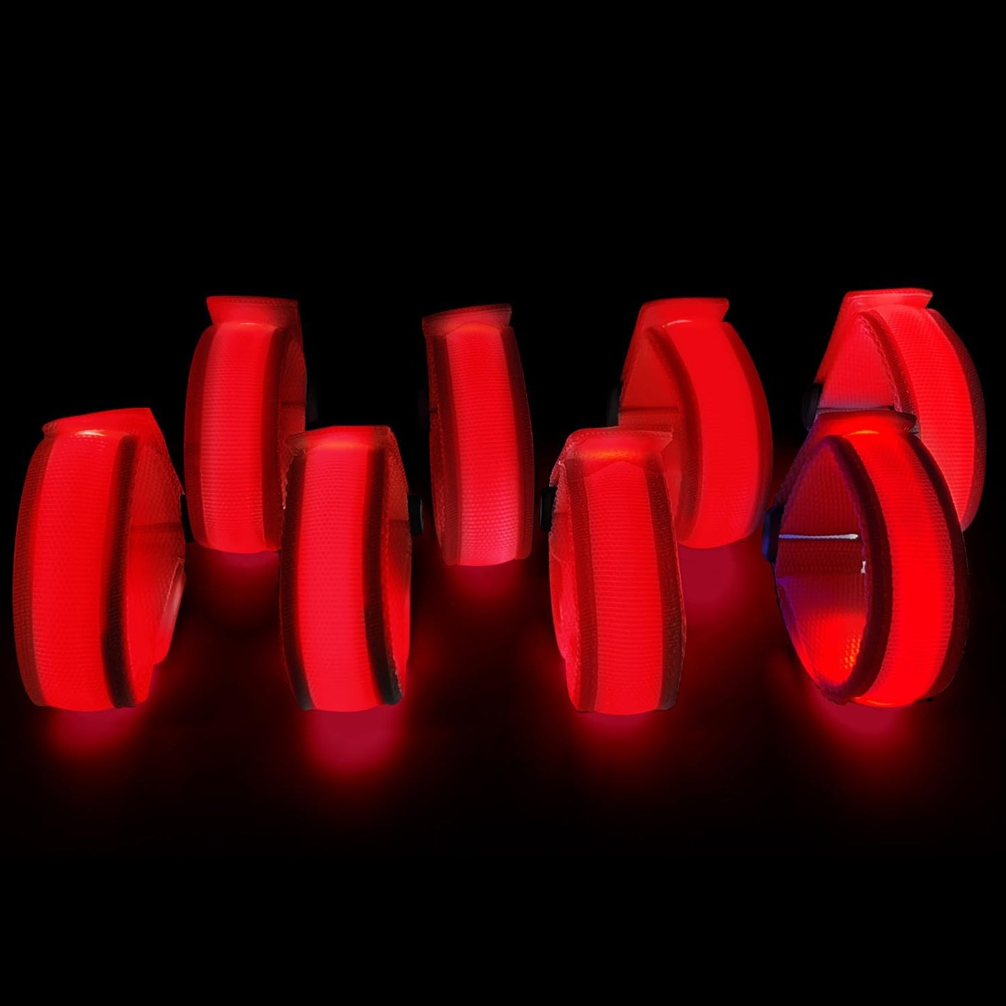 8 Pack LED Bracelets Light Up Wristbands,Glow Flashing Wristbands Glow in The Dark Party Supplies for Party, Festivals, Sports, Camping,Night Events (Red)