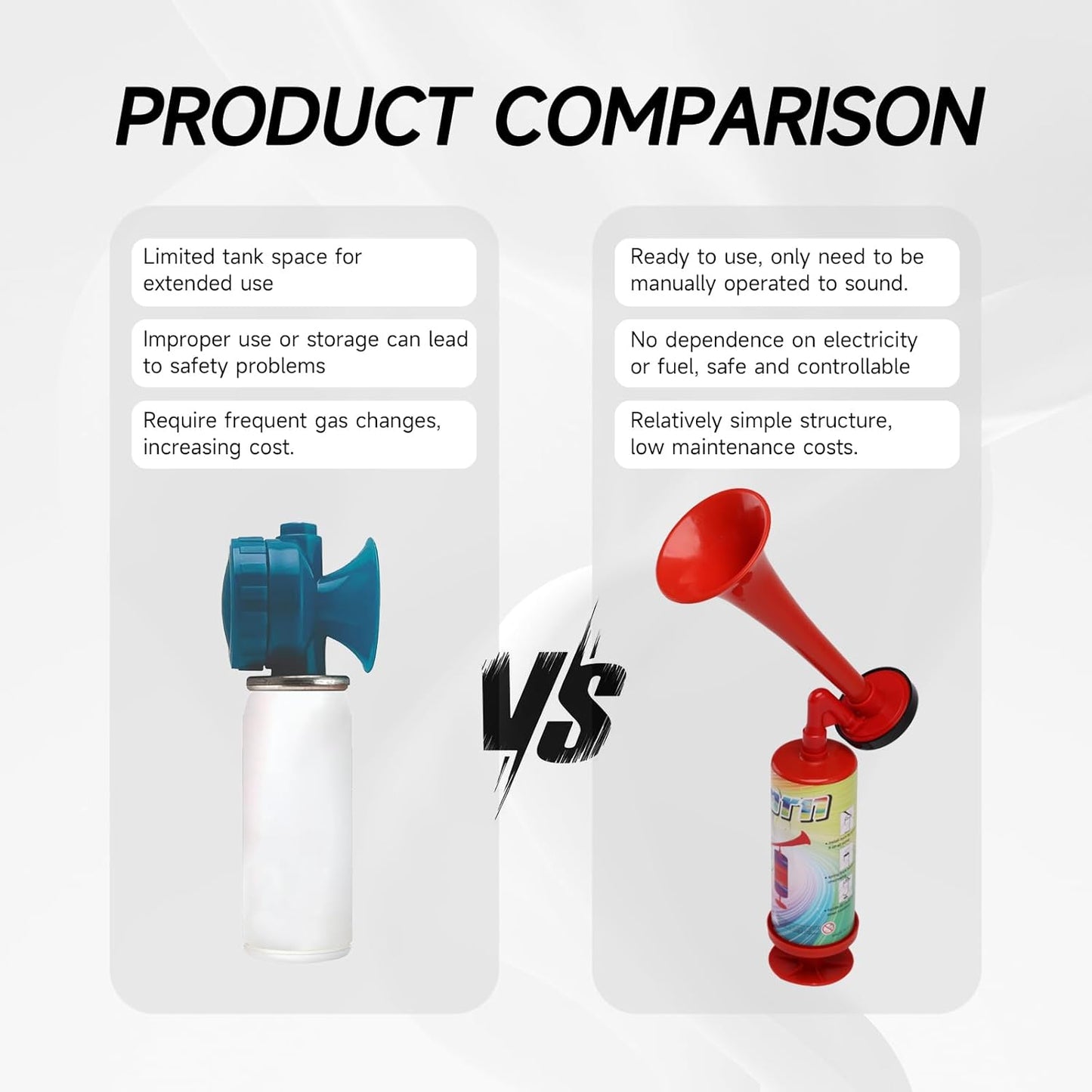 Air Horn for Boat Graduation Party Sports Events Beer Horns Dog Air Horn Self Defense Portable Air Pump Horn(ABS large handheld horn)