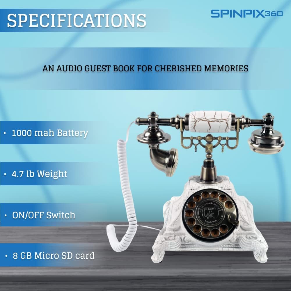 Audio GuestBook for Wedding - Record Customized Audio Messages with Guest Book – A Personal and Convenient Way to Preserve Your Special Occasions (Antique White)