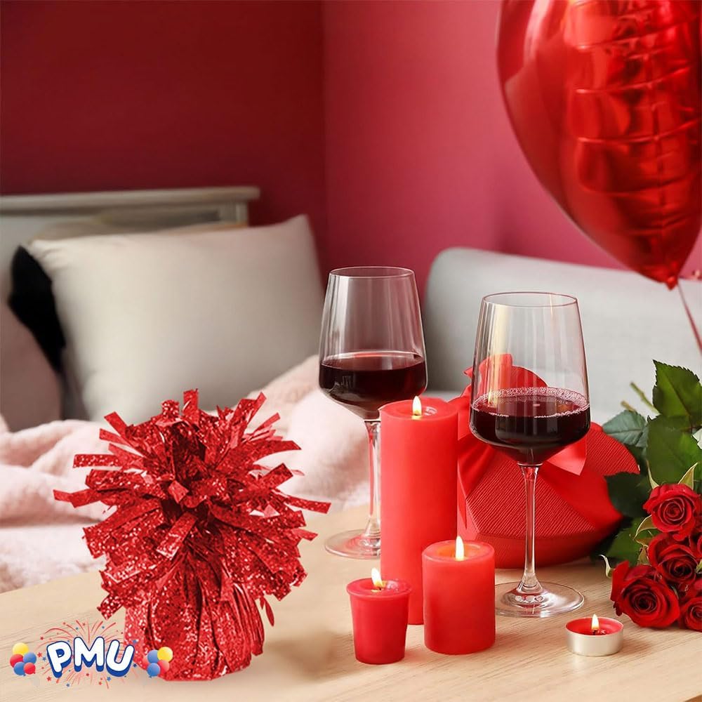 PMU Kisses Balloon Weights - Decorative Balloon Weight for Christmas, Thanksgiving, Birthday, Party Favors, Wedding & Baby Shower - 6oz. Red, Pkg/1