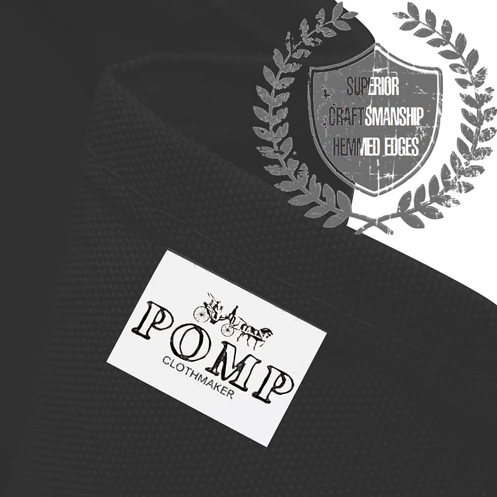 Pomp Black 90" x 156" Poplin Polyester Tablecloth (2 Pack) | Wrinkle + Stain Resistant Easy Care Premium Fabric | Fits 8FT Rectangle Table