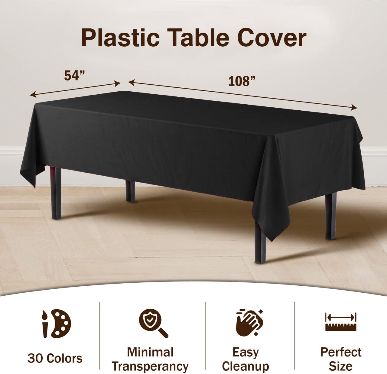 Premium Black table cover 54" x 108" (Pack of 12)