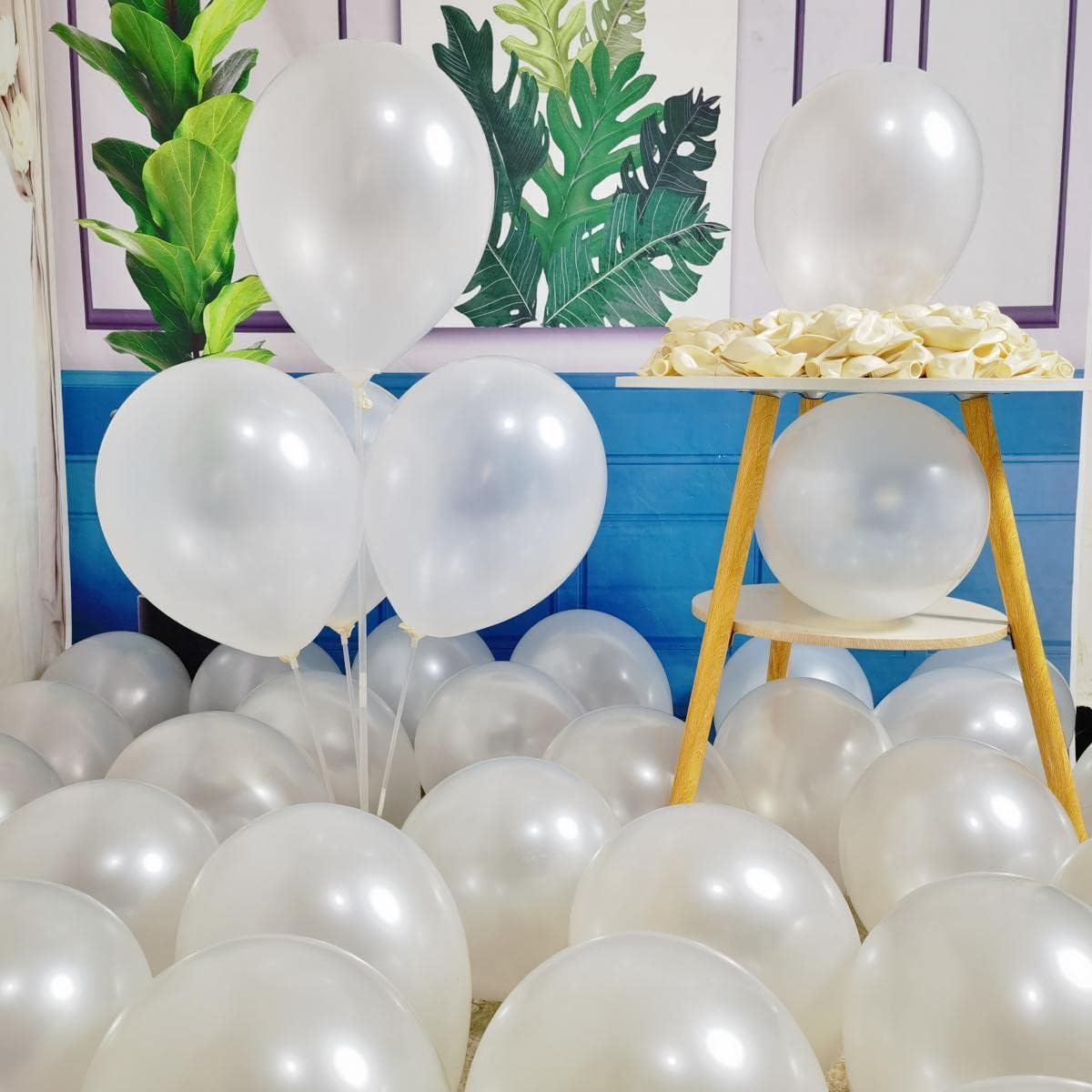 300 Pack White Pearl Balloons 12 inch Pearl White Latex Party Balloon Bulk for Various Party Events Decorations