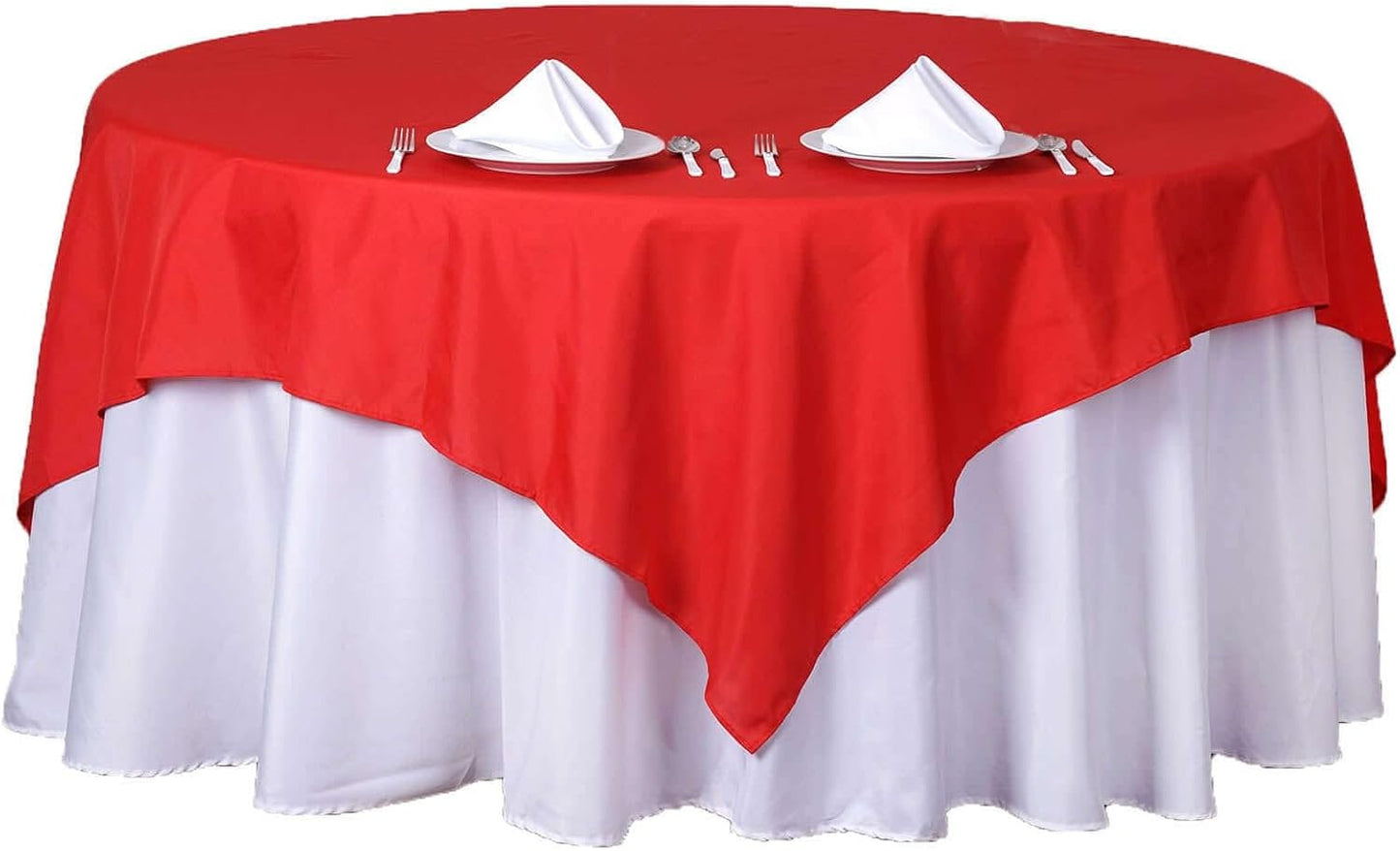 Efavormart 70" Square Linens RED Wholesale Linens Polyester Square Linen Tablecloth for Wedding Banquet Party Restaurant