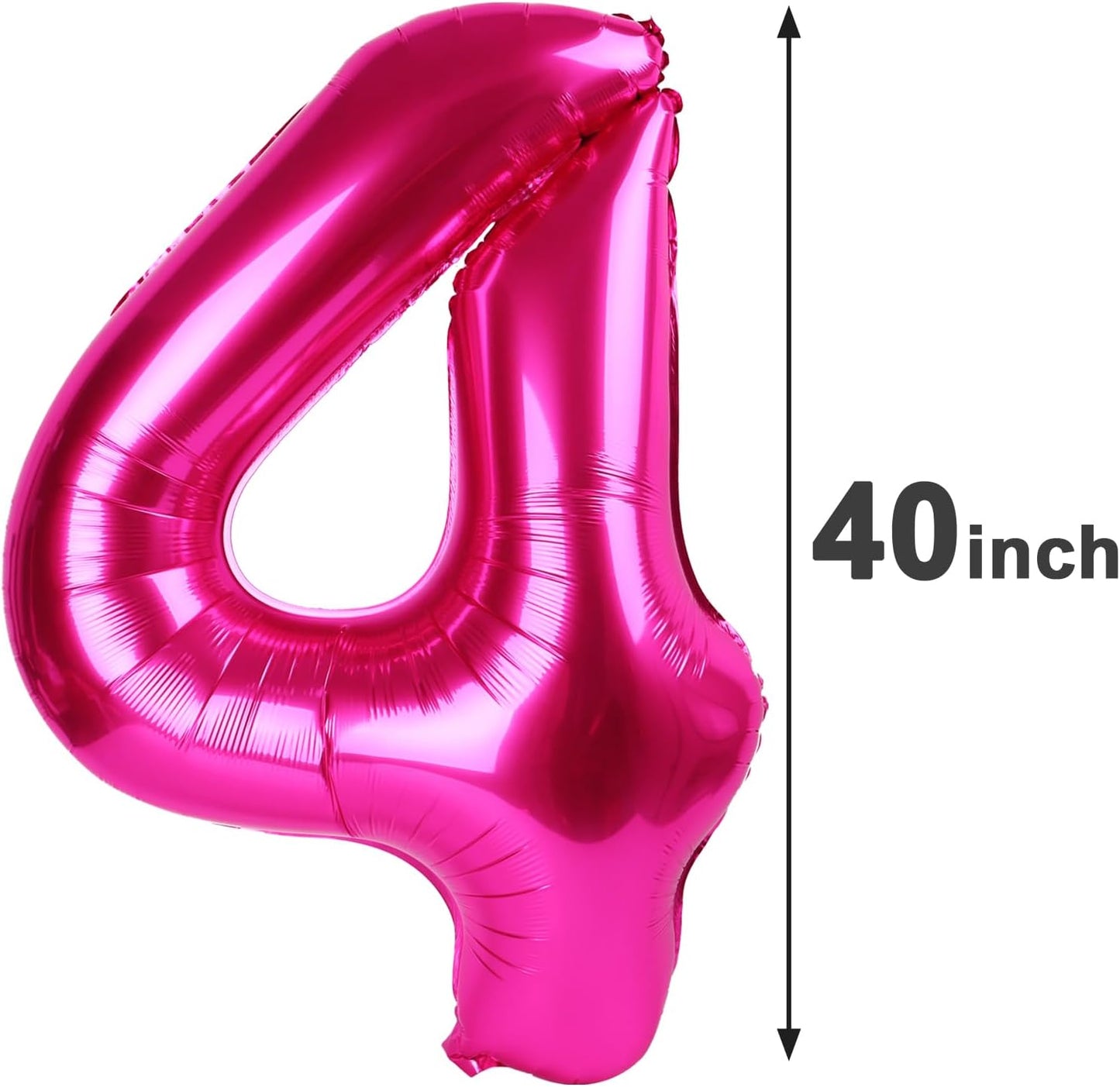 Hot Pink Number 14 Balloon 40 inch, Number 14 Birthday Balloon for Boy Girl, Hot Pink Foil 14 for 14 Birthday Party, Anniversary Celebration Number Balloons Decorations
