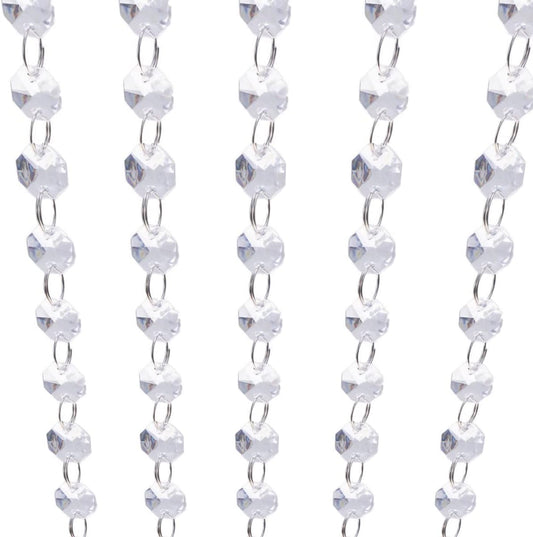 99ft Acrylic Crystal Garland Strands,Hanging Chandelier Bead Chain,Hanging Ornament String Decorations for Centerpiece,Christmas Tree,Wedding, Party,Celebration