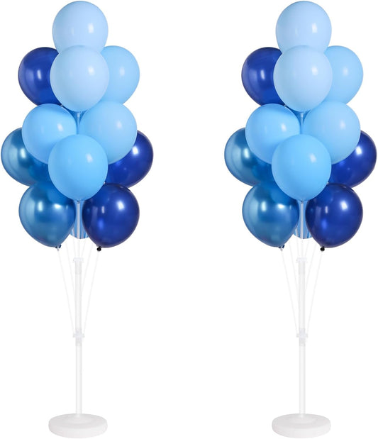 Balloon Sticks with Base for Floor or Table,Metallic Pearl Baby Blue Balloon Column Stand Kit with Balloons,Base&Pole,Backdrop Decoration for Party Wedding Baby Shower Birthday Graduation