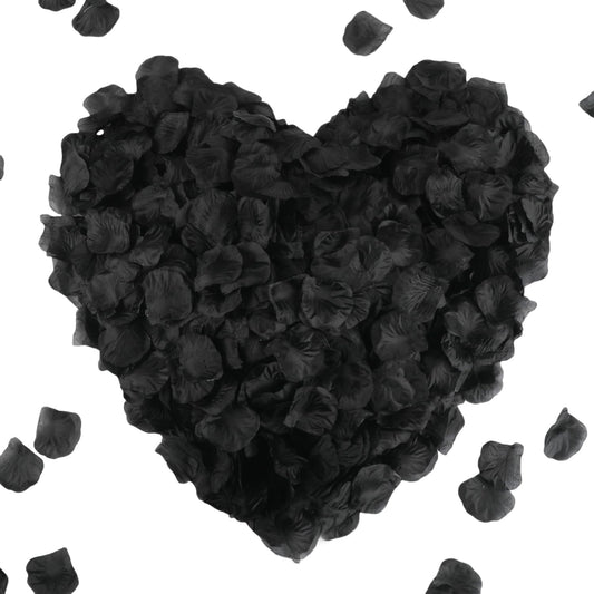 CODE FLORIST 1500 PCS Black Silk Rose Petals,Romantic Night,Wedding,Proposal Anniversary Flower Decorations(Separated,Scented)