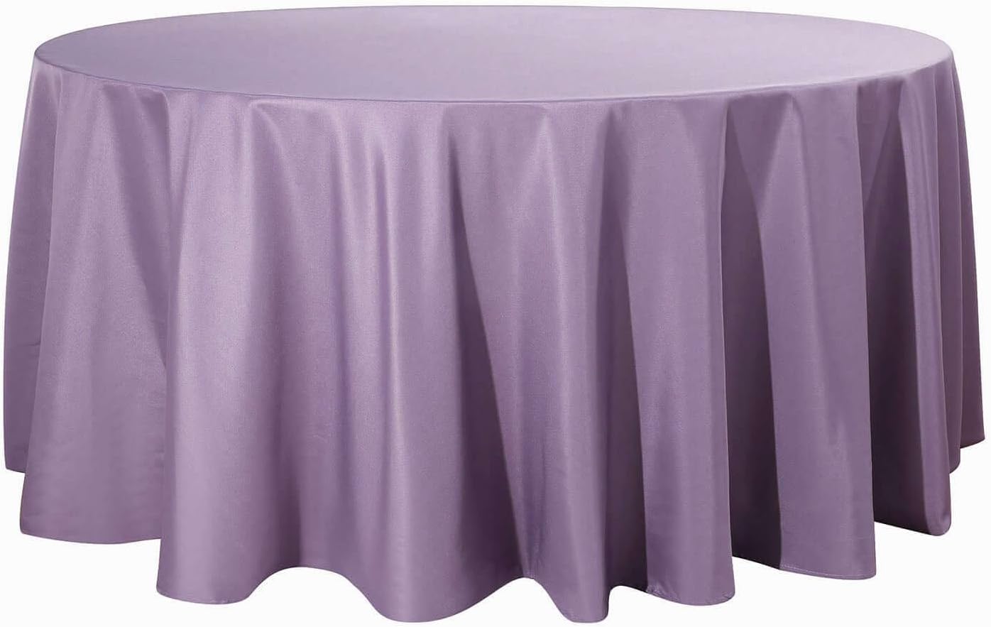 Efavormart Round Tablecloth, 132 Inch Stain & Wrinkle Resistant Washable Table Cloth, Decorative Polyester Fabric Table Cover for Banquet, Wedding, Dining- Amethyst