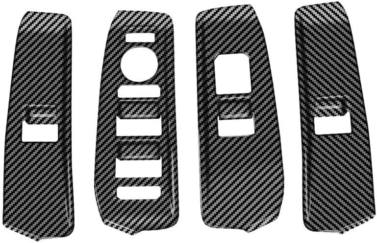 4pcs Carbon Fiber Style Front Rear Doors Window Glass Lift Switch Panel Cover Decorative Sticker Protection Car Interior Accessories for 2023-2025 KIA EV9 KT15