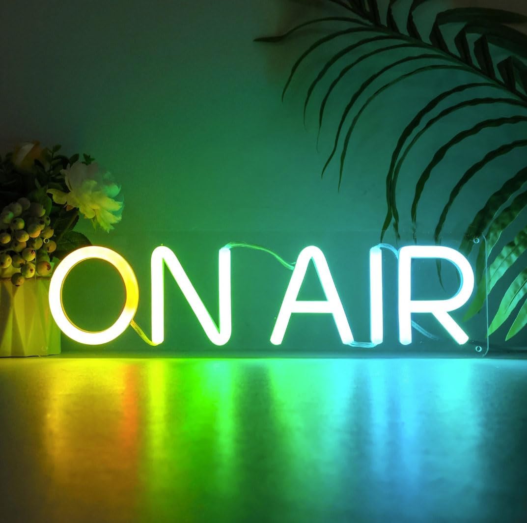 Ulalaza Smart RGB & Color Flow Effect Better On air LED Neon Sign with Remote & App Control Music Sync Timer Setting Acrylic Light for Wall Party Décor Bedroom Bar Wedding Home Birthday USB Powered