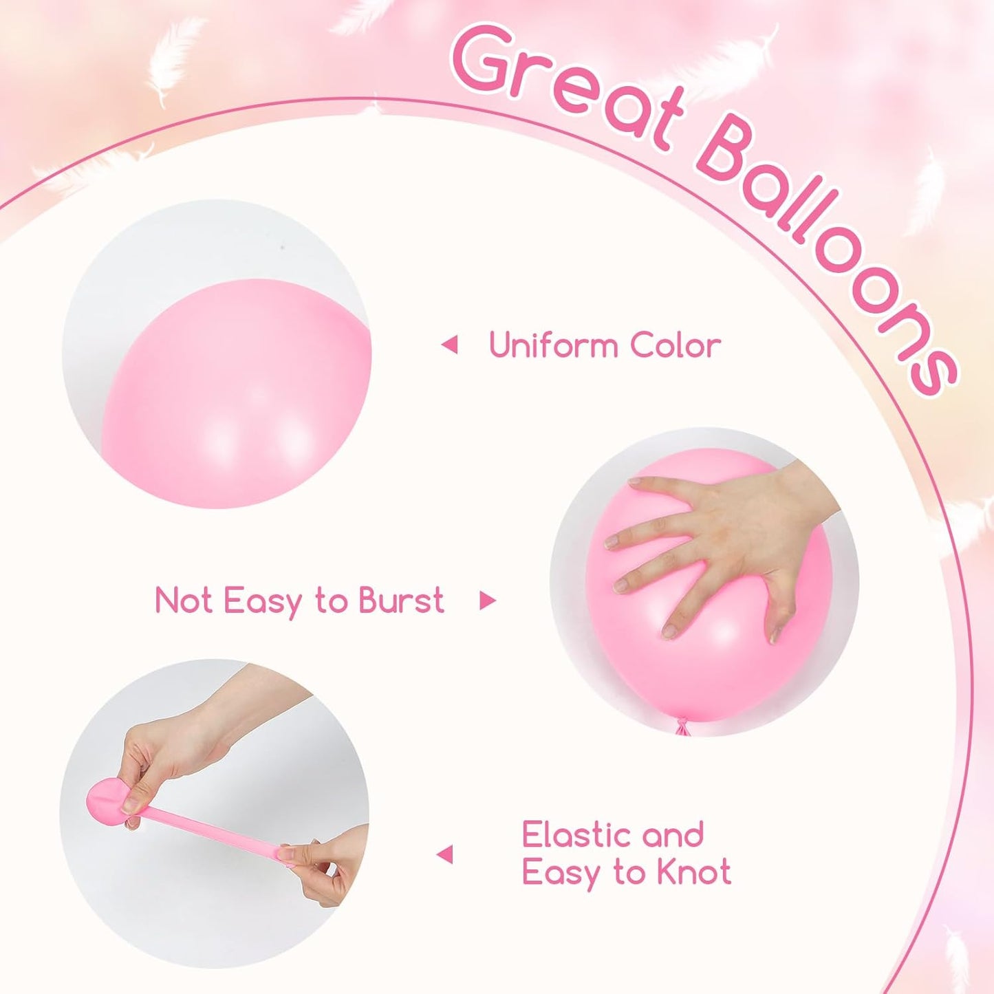 60pcs Pink and Yellow Balloons 12inch, with Sand White Latex Balloons for Anniversary Wedding Baby Shower Birthday Party Decorations