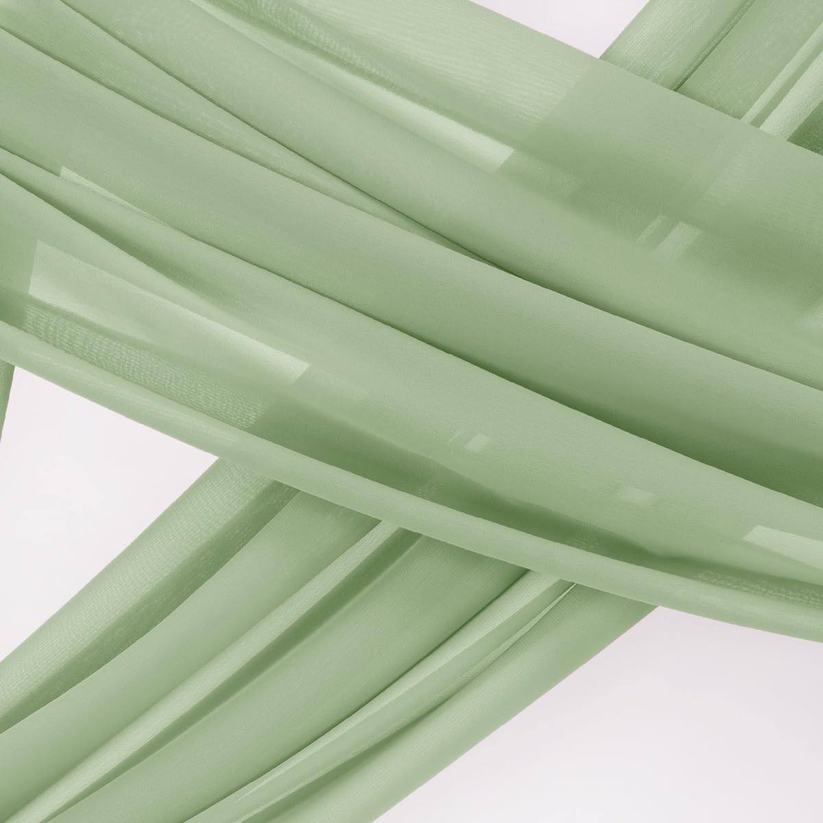 Socomi Wedding Arch Draping Fabric 1 Panel 29" x 19Ft Sage Green Sheer Chiffon Curtain Drapes 6 Yards for Wedding Ceremony Birthday Party Decoration
