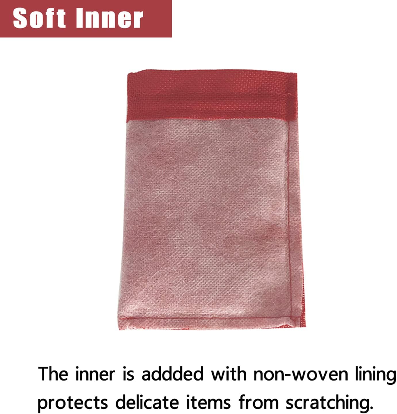 20Pcs Red Burlap Bags with Drawstring, Jute Sacks Jewelry Christmas Candy Pouch Wedding Party Favor Gift Bags (Red, 5.9 x 7.5)