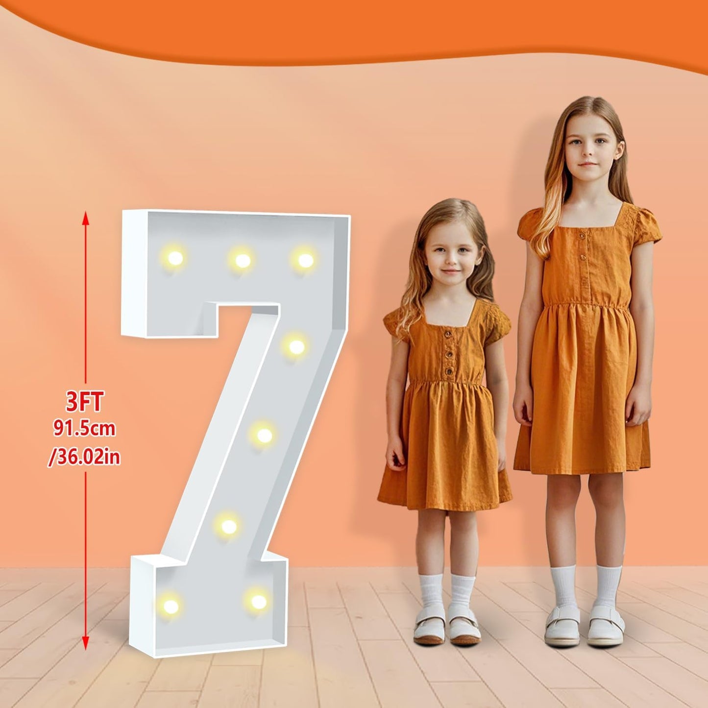 3FT Marquee Light Up Numbers 7, Warm White Marquee Numbers for 17th 70th Birthday Party Decor, LED Light Numbers for Graduation, Wedding, Engagement, Holiday Party Backdrop Arch Decoration