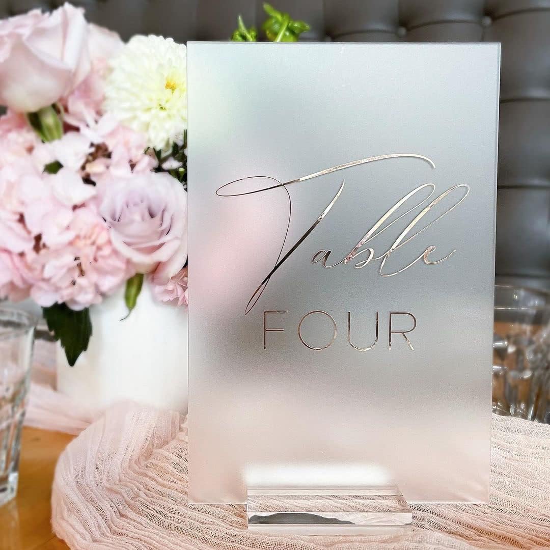 10 Pack Frosted Acrylic Sign Blank for Table Numbers, 5 x 7 Inch Acrylic Blank Frosted Sheet Sign 1/8 inch Thick, Use for DIY Wedding Table Signs, Wood Base NOT Included