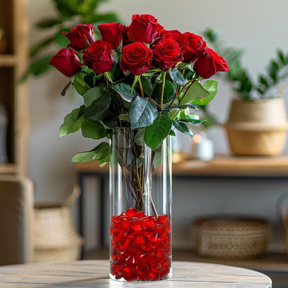 250 PCS Red Acrylic Diamonds Pirate Gems 20 mm,Table Scatter,Wedding Centerpieces,Party Confetti,Fall Decoration,Home Accents Vase Fillers,Arts Crafts,Treasure Chest Hunt Gemstones