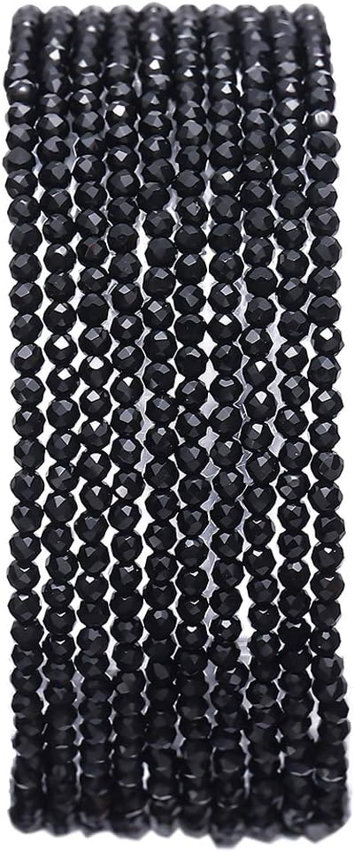 Faceted Natural Flint Stone Round Loose Semi Gemstone Beads for Jewelry Making 2-2.5mm 38cm