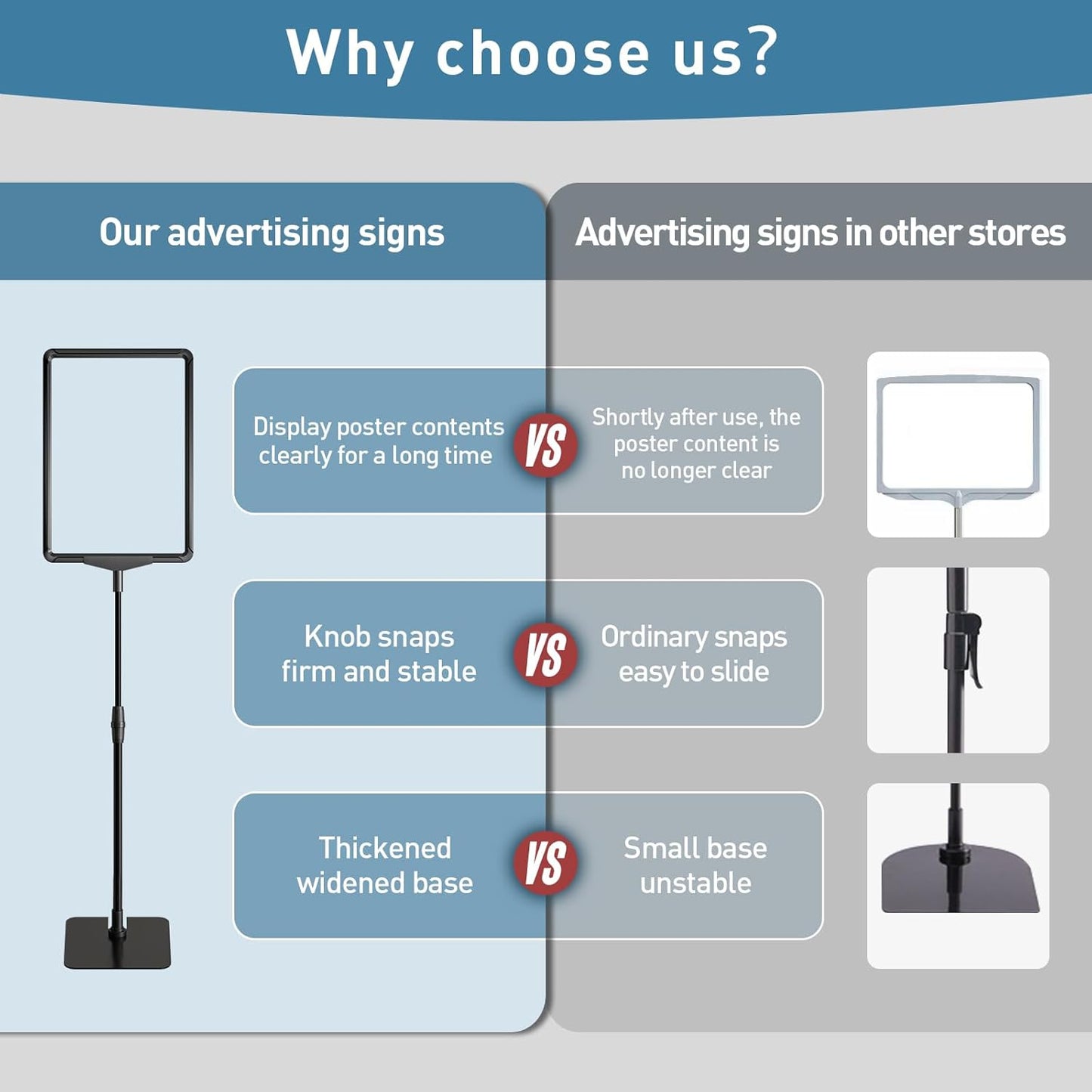 Sign Holder Stand 8.5 x 11,Sign Stand for Display,Table Sign Holders,Suitable for indoor use,Adjustable Sign Holders For Table Top