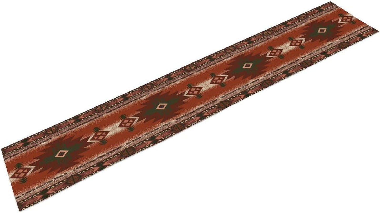 Aztec Table Runner Southwestern Ethnic Style Geometric Navajo Tribe Abstract Pattern Vintage Rustic Table Dinner Table Runner 13x90 Inch