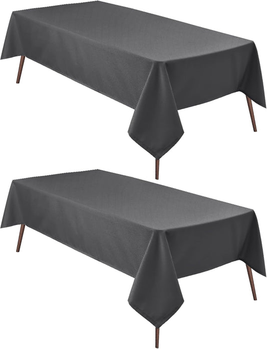 Hiasan 2 Pieces Square Tablecloth - Waterproof and Spillproof Dining Room Washable Polyester Table Cloth for Dining Room, 40 x 40 Inch, Grey