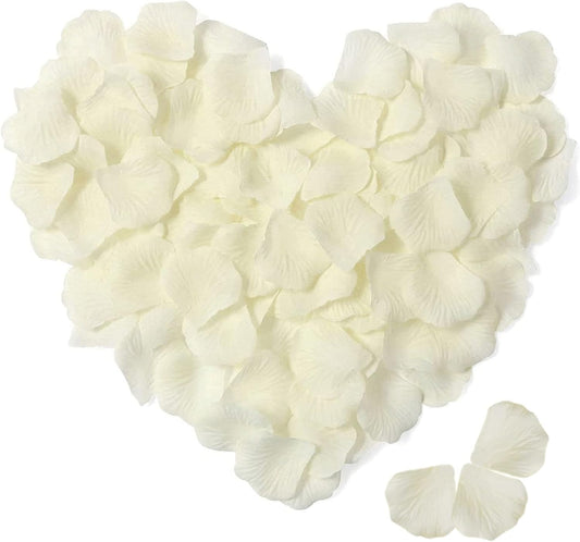 1000 Pcs Artificial Fake Rose Petals,Flower Petals for Romantic Night, Engagement, Party, Wedding, Event Flower Decorations, in Bulk(Beige)