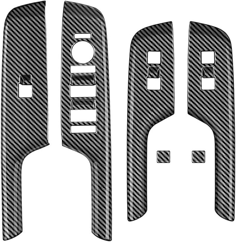 4pcs Carbon Fiber Style Front Rear Doors Window Glass Lift Switch Panel Cover Decorative Sticker Protection Car Interior Accessories for 2024-2025 Hyundai KONA KT21