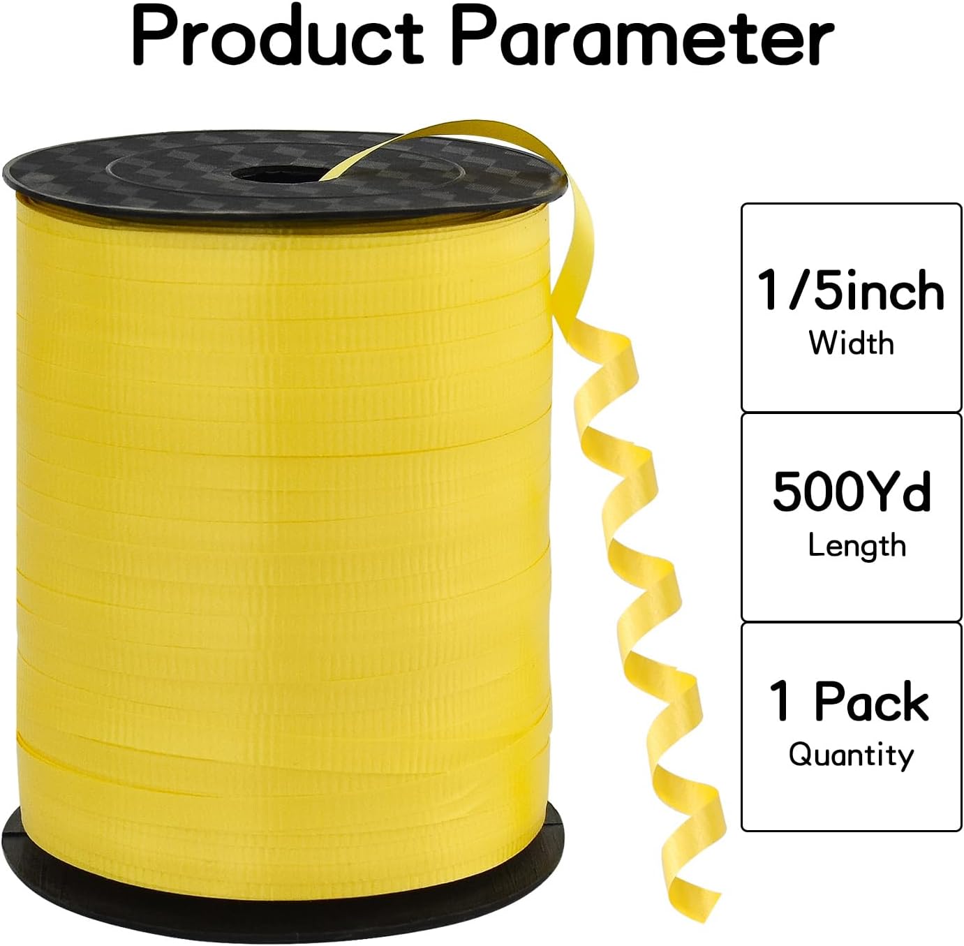 BEISHIDA 500 Yards Matte Yellow Curling Ribbon Balloon String Crimped Ribbons for Gift Wrapping Ribbon for Birthday Halloween Party Decoration Festival Art Craft Christmas Gift Wraps