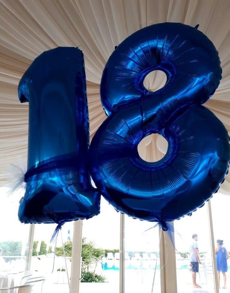 Night Blue Helium Number Balloon 40 Inch, Giant Foil Night Blue Number 0 Birthday Balloons, Large Numbers 10 20 30 40 50 60 70 80 90 100 2025, Party Celebration Supplies Decorations