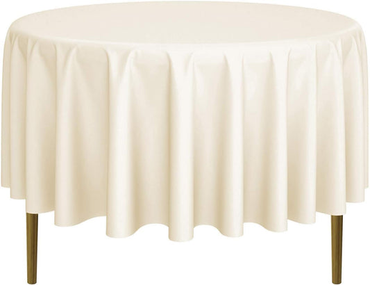 Lann's Linens - 10 Premium 90" Round Tablecloths for Wedding/Banquet/Restaurant - Polyester Fabric Table Cloths - Ivory