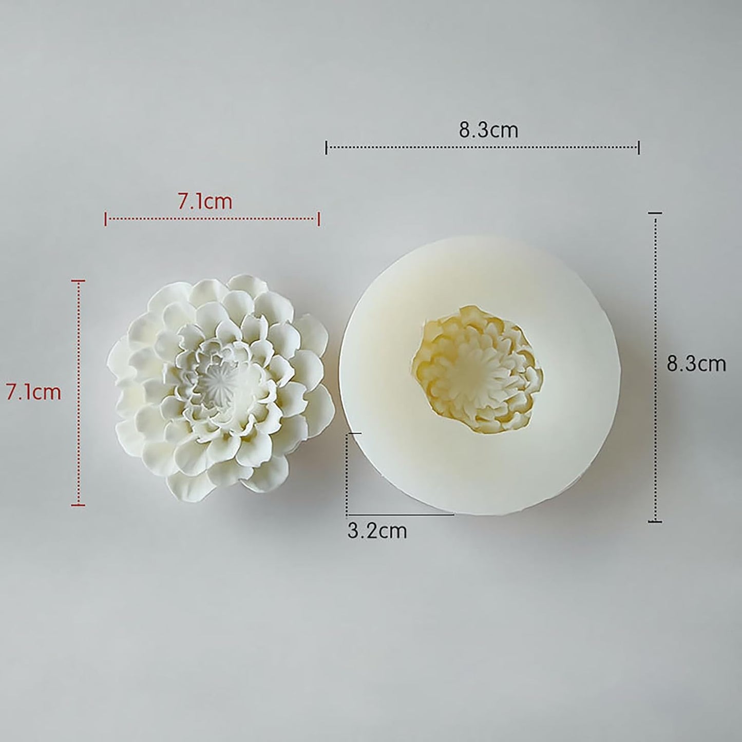 Large Flower Succulent Candle Mold Resin Casting Silicone Molds for Home Decor & Candle Making Wave Spiral Mold