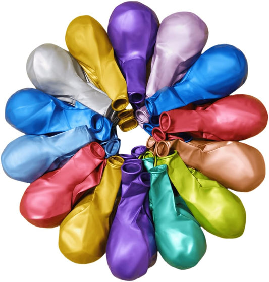300 Pcs Metallic Chrome Balloons 12 Inch Colorful Party Balloon for Wedding Baby Shower Christmas Birthday Party Decoration