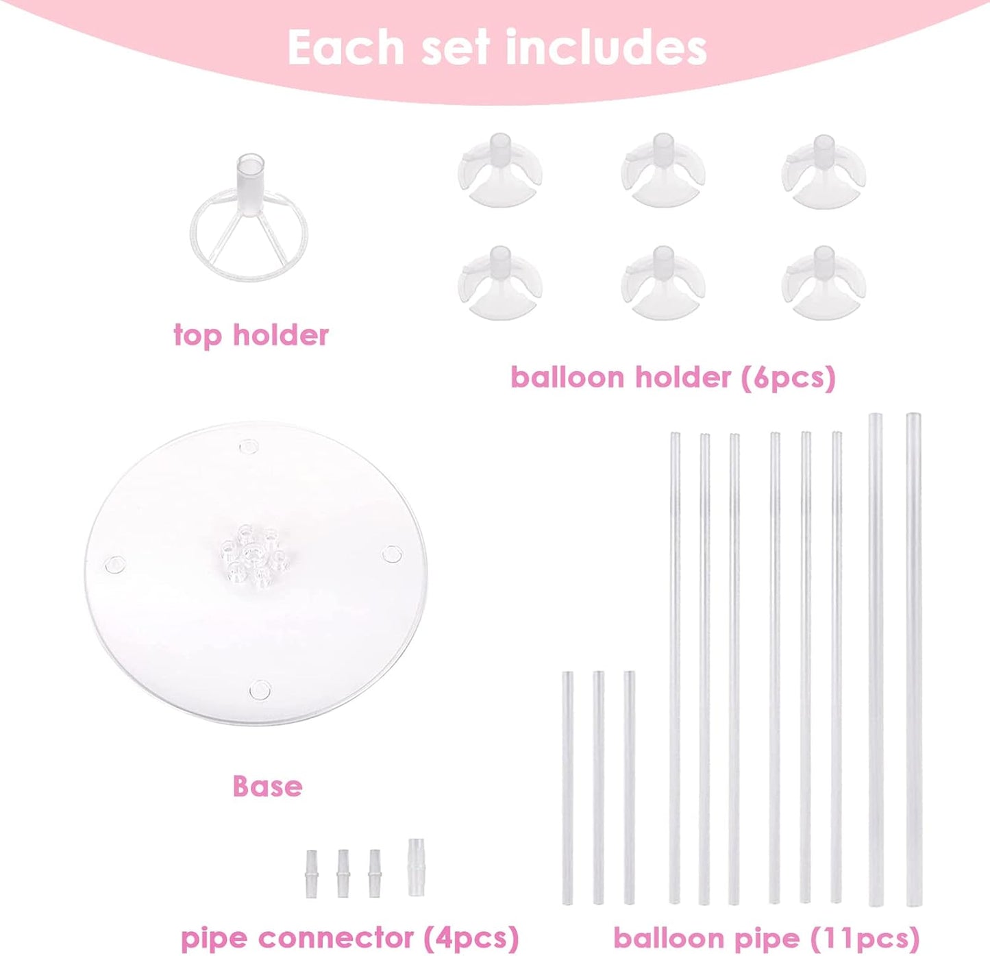 7 Sets Balloon Stands for Table Balloon Stand Kits Clear Table Balloon Centerpiece Stand Balloon Holder Decorations for Birthday Baby Shower Graduation Party Decorations