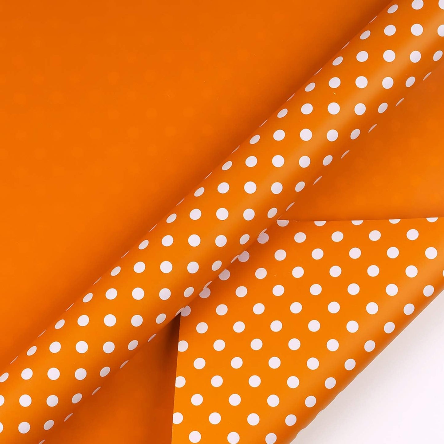 WRAPAHOLIC Reversible Wrapping Paper - Mini Roll - 17 Inch X 33 Feet - Orange and Polka Dot Design for Birthday, Holiday, Wedding, Baby Shower