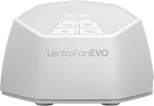 Adaptive Sound Technologies LectroFan EVO White Noise Machine - Compact Sleep Sound Machine for Bedroom, Travel, Study & More - 22 Non-Looping Fan, White & Ocean Noise Variations - White