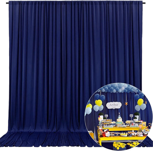 10 x 10 Feet Royal Blue Backdrop Curtain for Partie, Background Curtains for Photoshoot, Birthday, Wedding, Halloween, Thanksgiving, Christmas Day, New Year Party Decorations 5Ft x 10Ft, 2 Panels