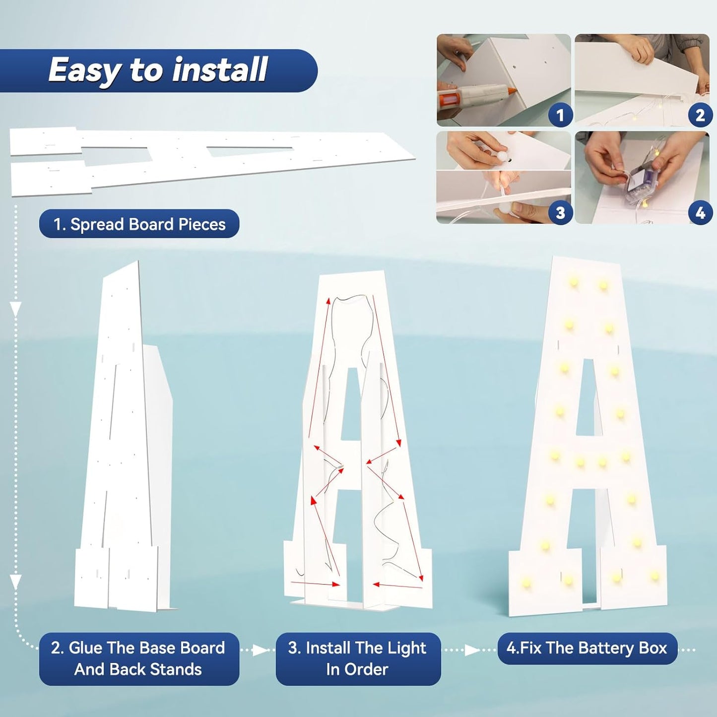 4FT Marquee Light Up Letters - Large Marquee Letters 4 Feet Tall for Birthday Party Decorations, Big Letter for Wedding Event Marry Me Baby Shower Bridal Shower, Letter X