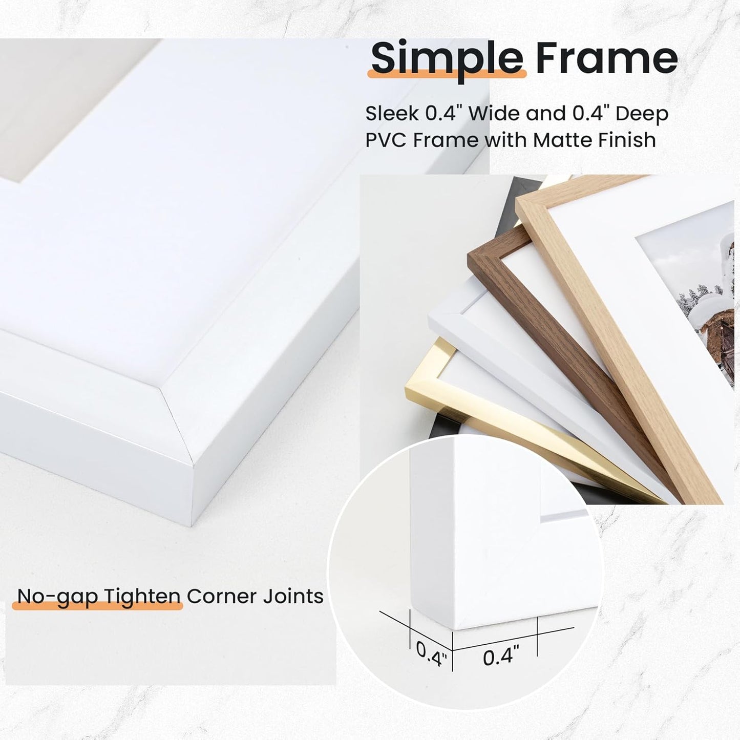 8x10 inch Picture Frame, 8x10 Photo Frames with 5x7 Removable Mat - High Definition Plexiglass - Vertical and Horizontal Display - Wall Hanging Frame - White, 12 Pack