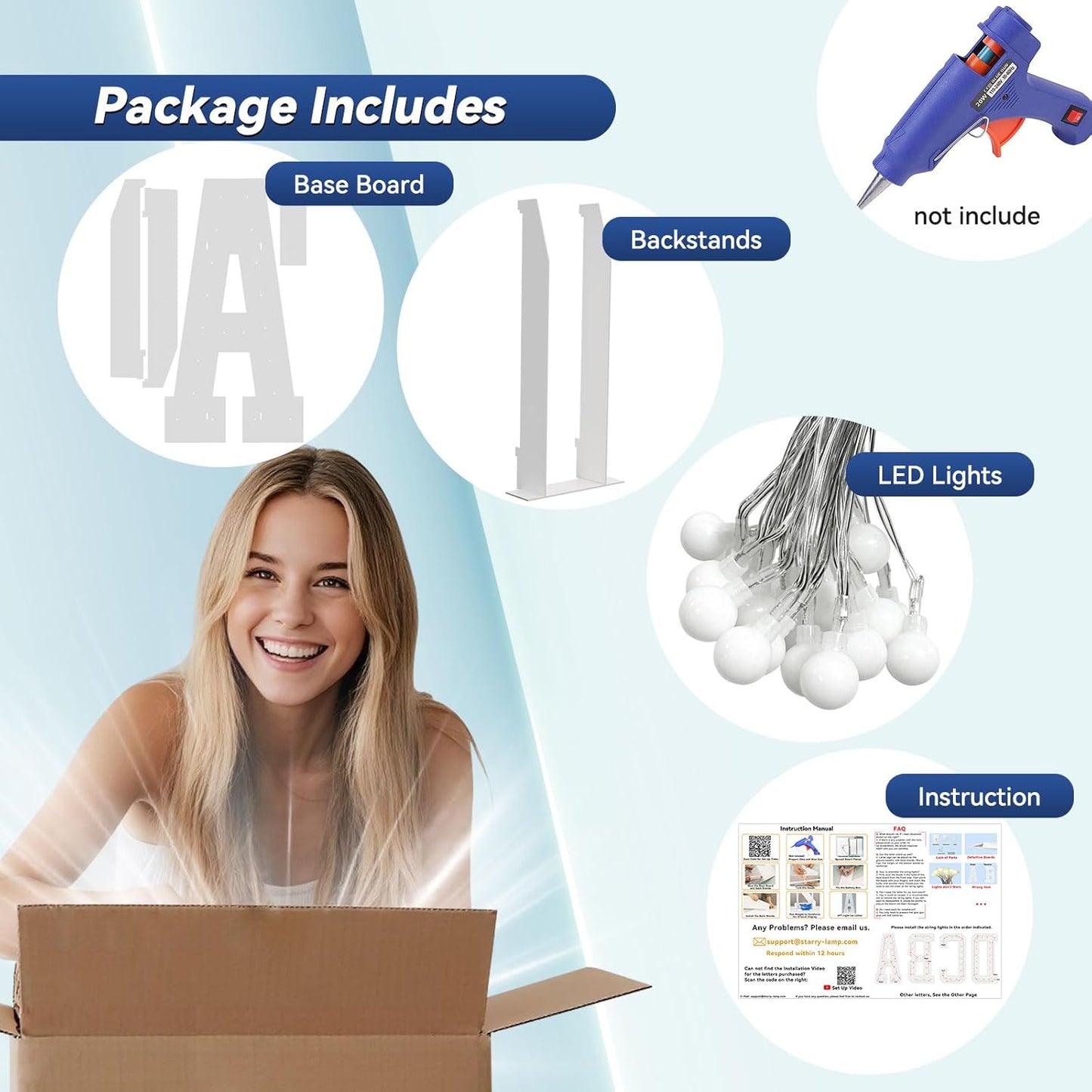 4FT Marquee Light Up Letters - Large Marquee Letters 4 Feet Tall for Birthday Party Decorations, Big Letter for Wedding Event Marry Me Baby Shower Bridal Shower, Letter D