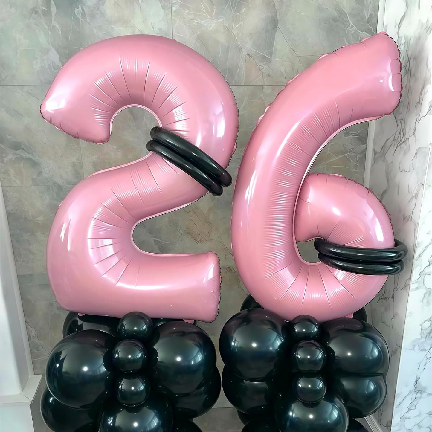 Pastel Pink 5 Balloon, Light Pink 5 Balloons Number,40 Inch Helium Foil Mylar Number 5 Balloon for Birthday Party