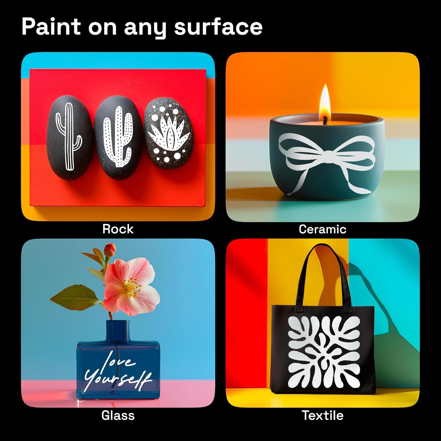 ARTISTRO 5 White Dual-Tip Acrylic Paint Pens for Rock, Ceramic, Glass, Wood, Fabric - White Markers for Acrylic Painting, 5mm Dot + 1mm Fine Tips