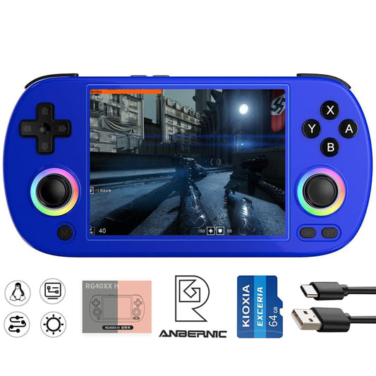 ANBERNIC RG40XX H Retro Gaming Console with 4.0'' IPS Screen, 64GB TF Card, Linux 64-bit System, Supports 5G WiFi, Bluetooth, HDMI and TV Output