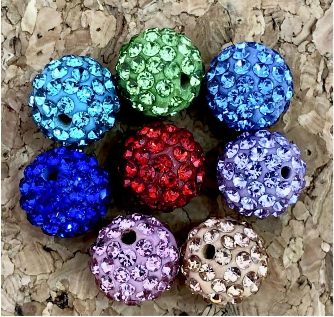 25pcs Adabele Grade A Suncatcher Crystal Rhinestone Pave Loose Beads 10mm Tanzanite Purple Polymer Clay Disco Ball Spacers Compatible with Shamballa All Craft Jewelry Making DB10-26