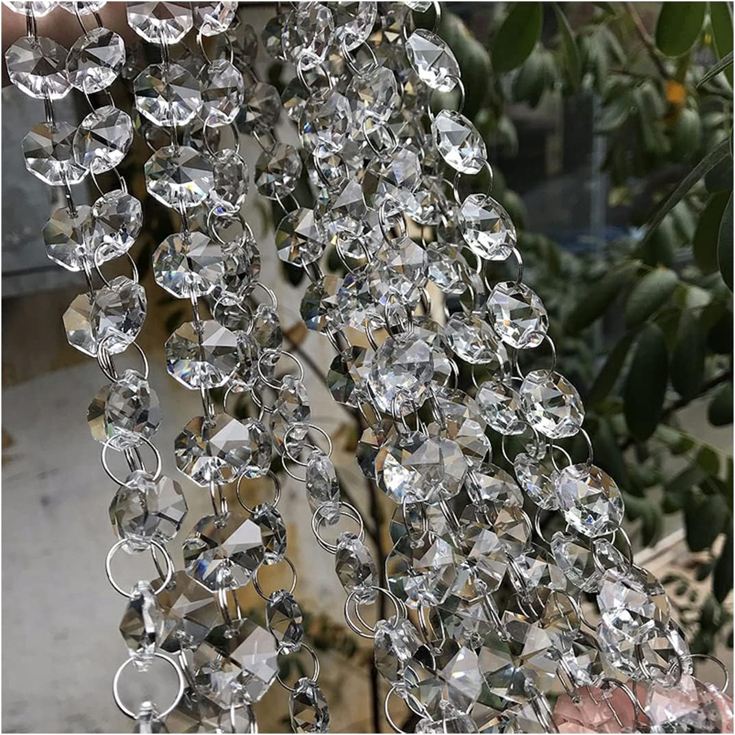 99ft Acrylic Crystal Garland Strands,Hanging Chandelier Bead Chain,Hanging Ornament String Decorations for Centerpiece,Christmas Tree,Wedding, Party,Celebration