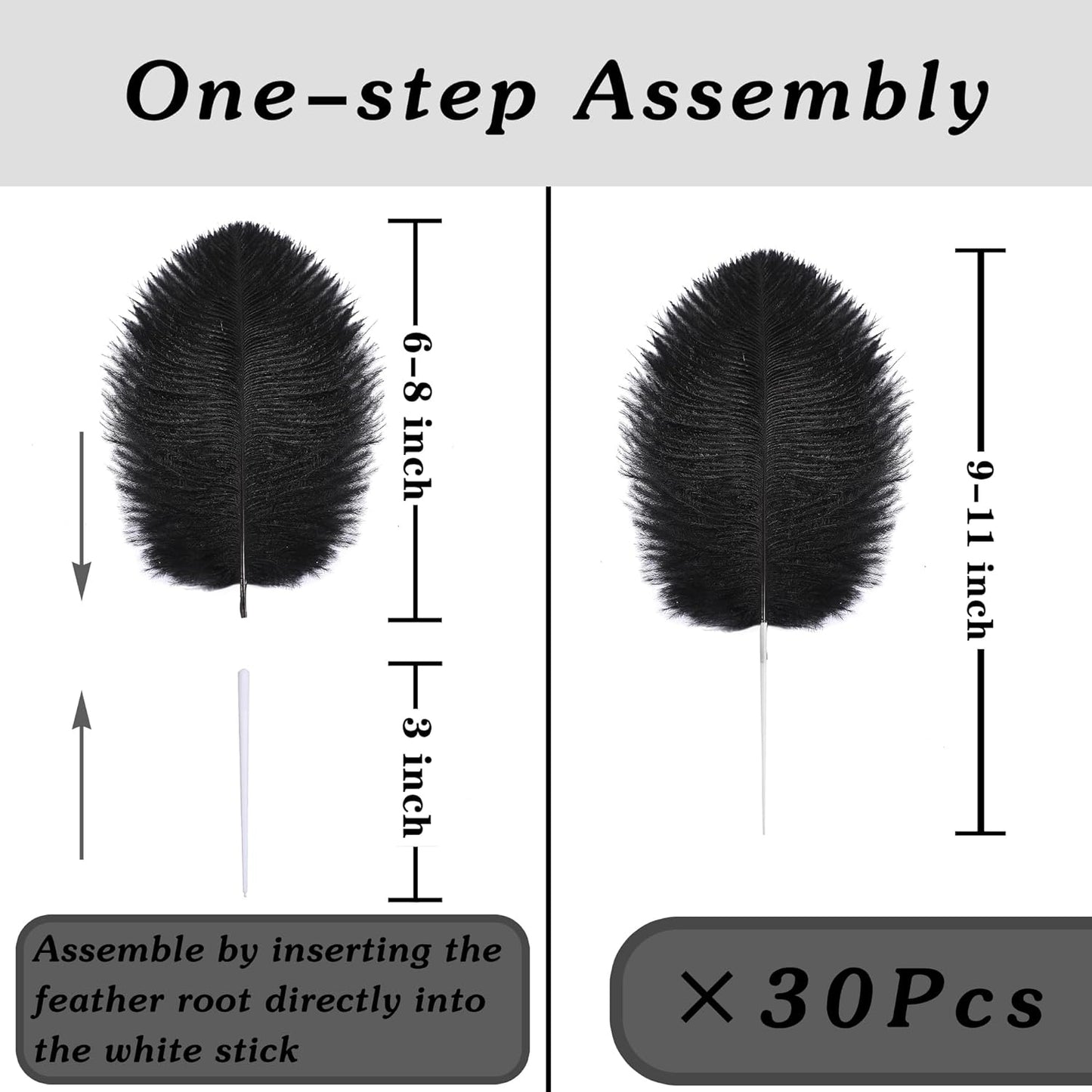 SOGUGOM Blue Craft Ostrich Feathers - 30PCS 6-8 inch Ostrich Feathers Kit for Centerpieces, Kindergarten Crafts, Dream Catchers and DIY Projects(Royal Blue)