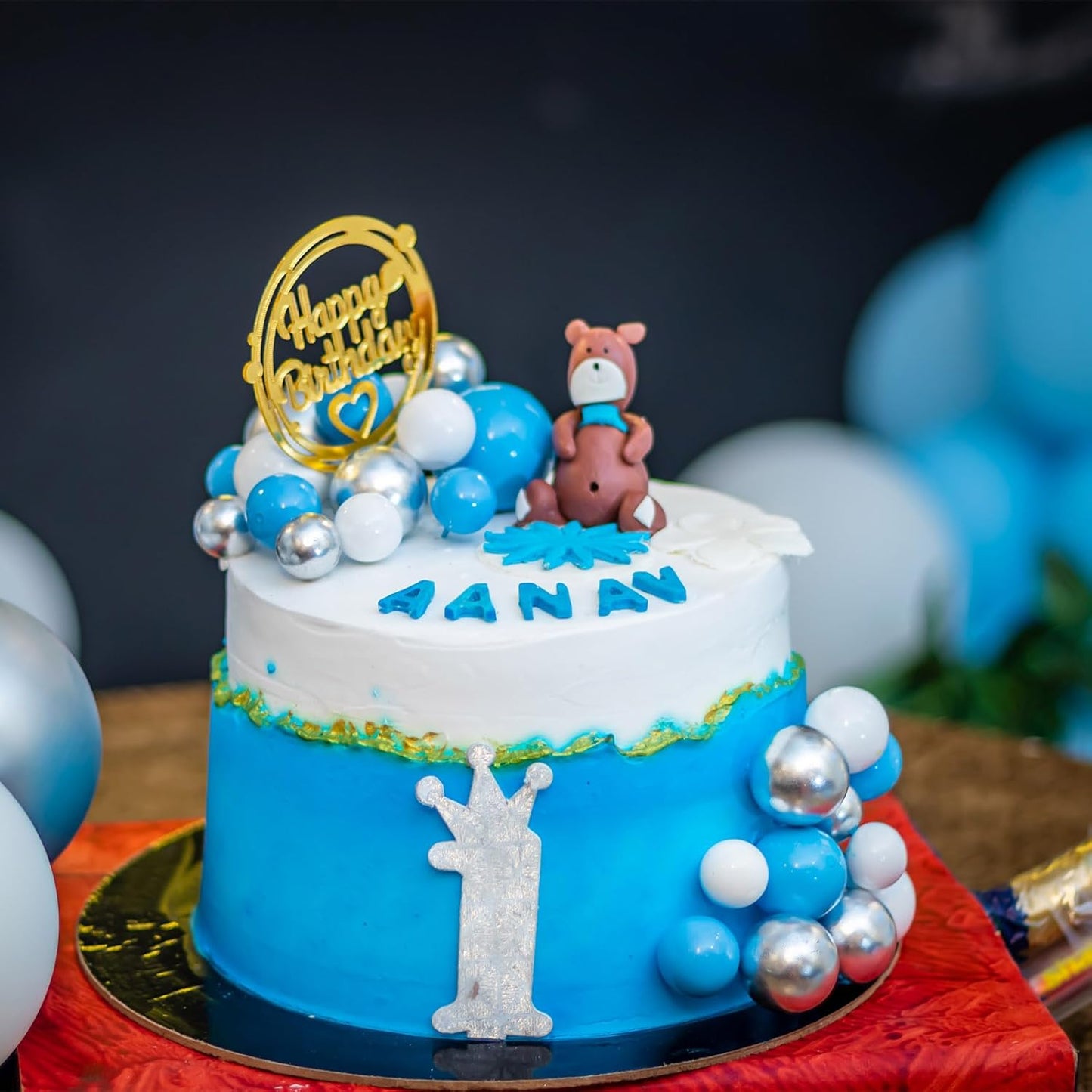 ASTARON 20 Pcs Ball Cake Topper Decorations Mini Balloons Cake Topper Sticks Silver Cake Balls for Graduation Wedding Birthday Cake Decorations