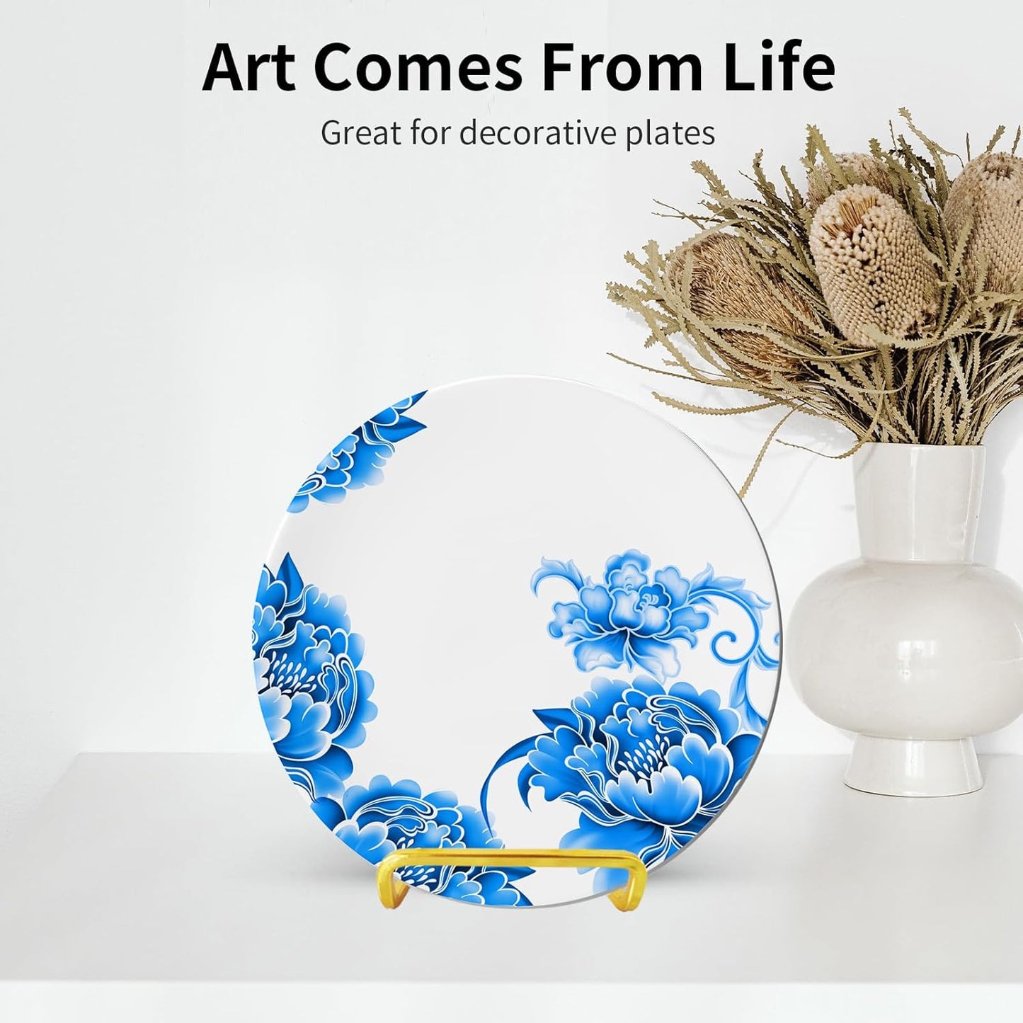 3 Pack 6 inch Metal Plate Stands for Display, Plate Holder Pictures Frame Easel Display Stand, Tabletop Picture Stand, Iron Easels for Display Photo Frames, Plates, Vinyl Record，Book, Plaque, Sign