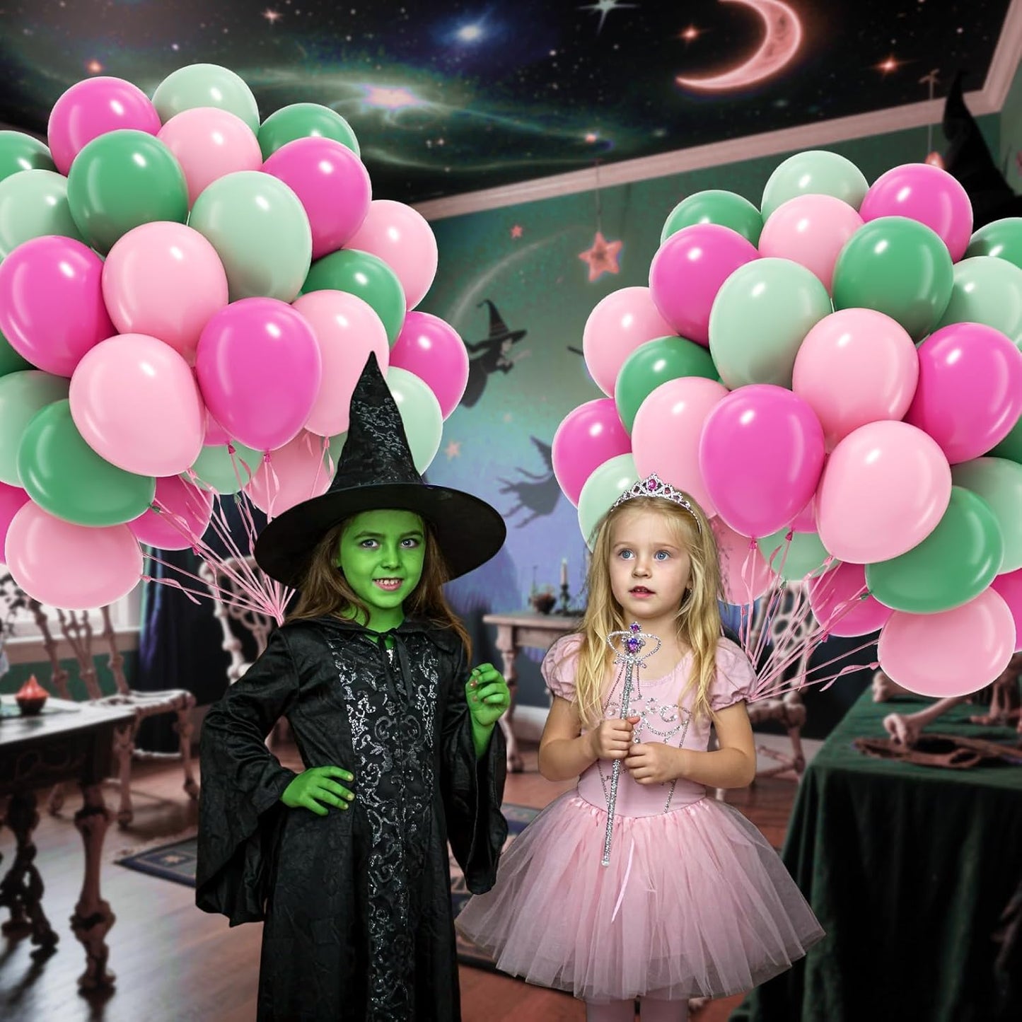 60pcs Pink and Green Balloons 12inch with Light Pink Dusty Green Balloons for Hawaiian Baby Shower Birthday Party Decorations