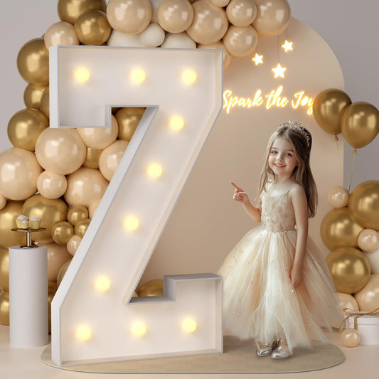 JoyMuse 4FT Marquee Light Up Letters,Large Marquee Letters 4 Feet Tall for Marry Me Proposal Decorations Big 4FT Letters with Lights for Baby Shower Party Decor, Letter Z