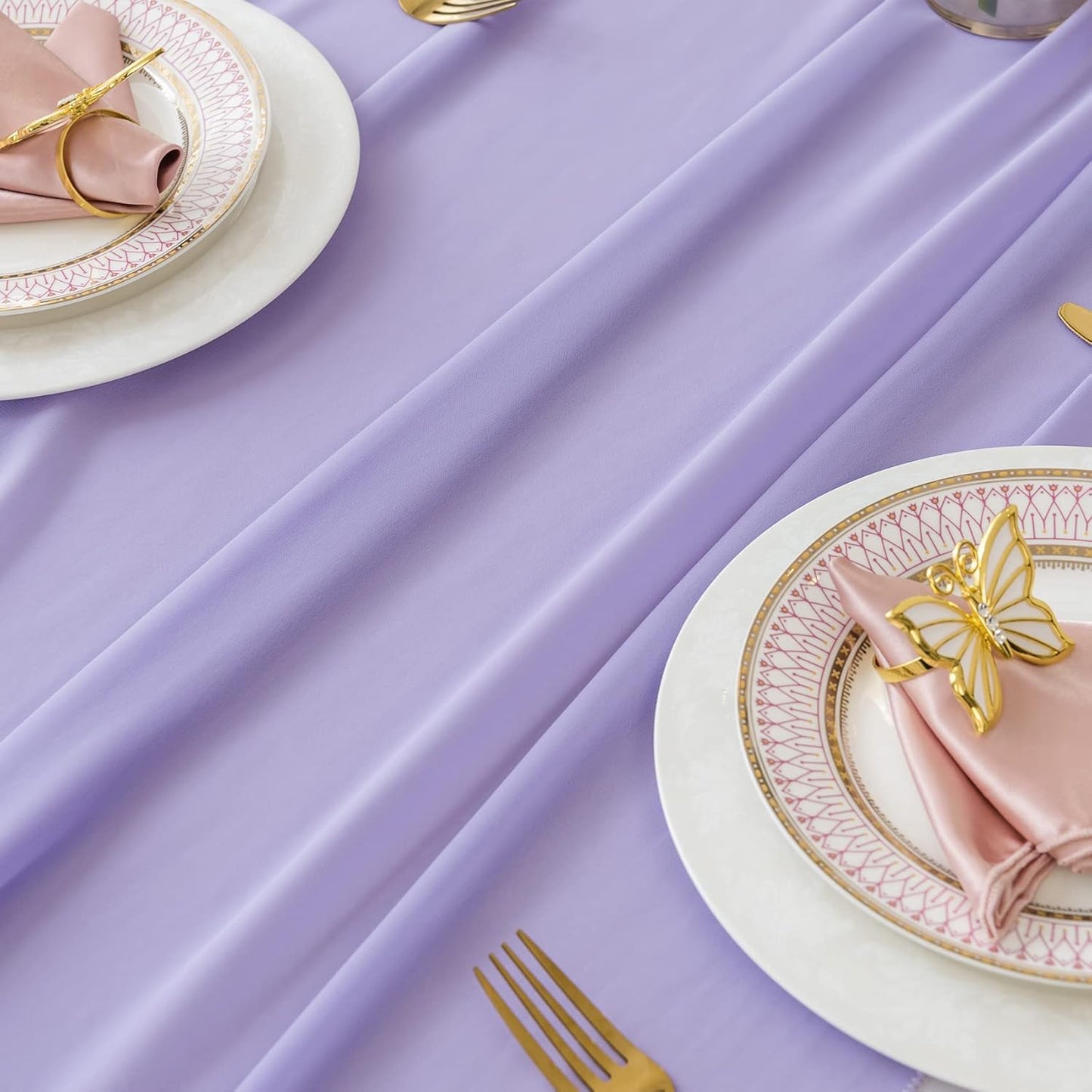 12Pack 9ft Chiffon Table Runner 14x108 Inch Sheer Romantic Table Runner for Wedding Birthday Party Bridal Shower Outdoor Decoration-Lavender